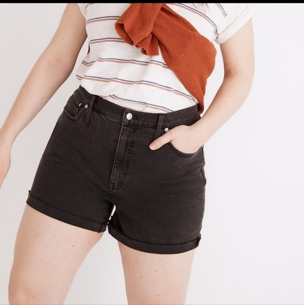 Madewell High-Rise Denim Shorts black Size 24 3"